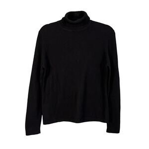 Vintage Amber Stone Cashmere Sweater Womens S Turtleneck Preppy Comfy Warm Black